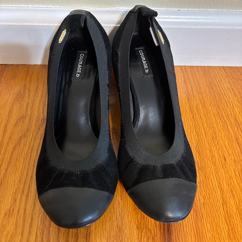Courage b Noemie Block Heel Black Square Heel Shoe